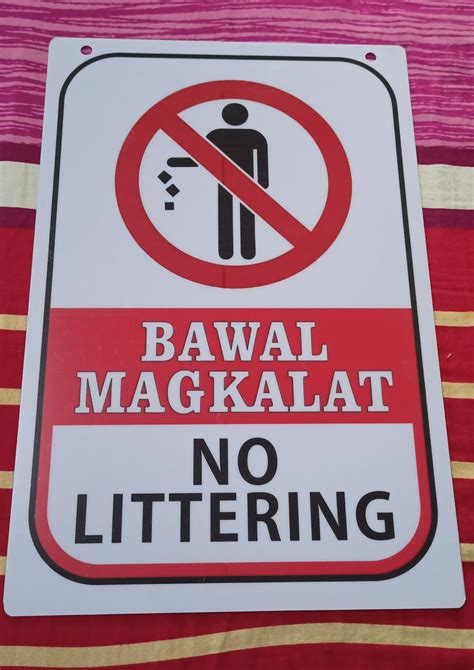NO LITTERING Bawal Magkalat Signage PVC (like .
